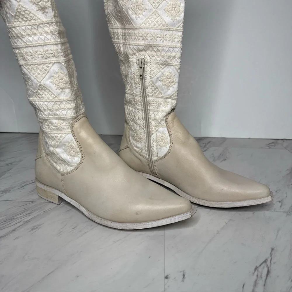 Free People Bren Crochet Slouch Tall Boot 37 1/2